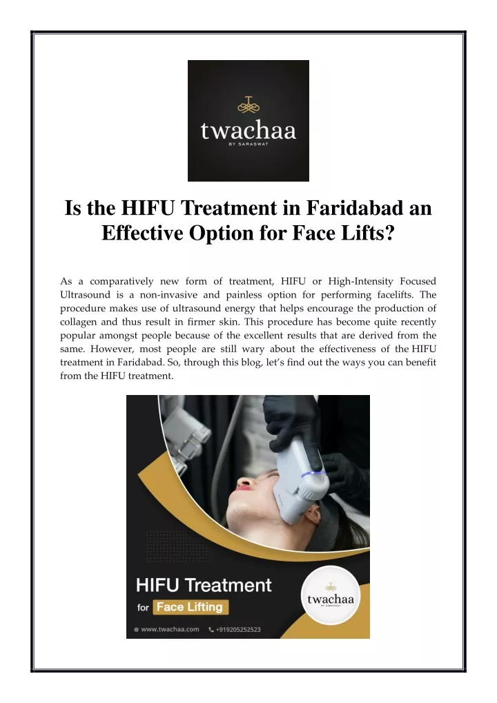 is the hifu treatment in faridabad an effective