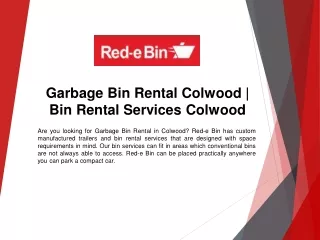 Garbage Bin Rental Colwood | Bin Rental Services Colwood