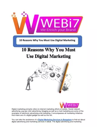 10 Reasons Why You Must Use Digital Marketing