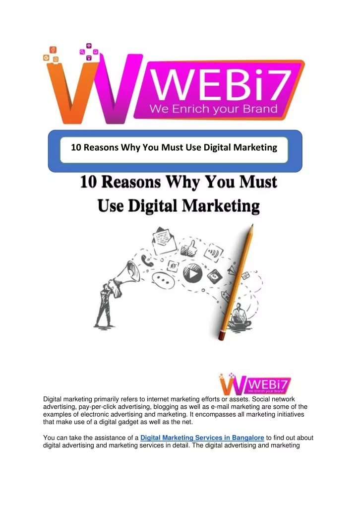 PPT 10 Reasons Why You Must Use Digital Marketing PowerPoint