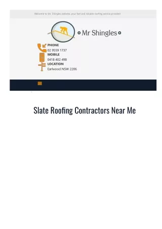 Slate roofing contractors near me