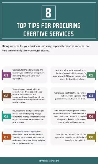 top tips for procuring creative services