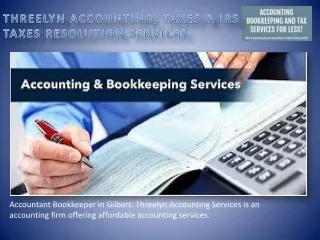 Affordable Accounting and Bookkeeping Services in Gilbert | Threelynaccounting