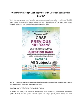 why study through cbse together with question