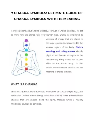 7 CHAKRA SYMBOLS: ULTIMATE GUIDE OF CHAKRA SYMBOLS WITH ITS MEANING