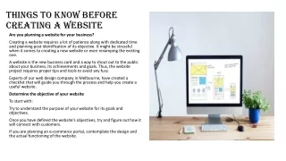 things to know before creating a website