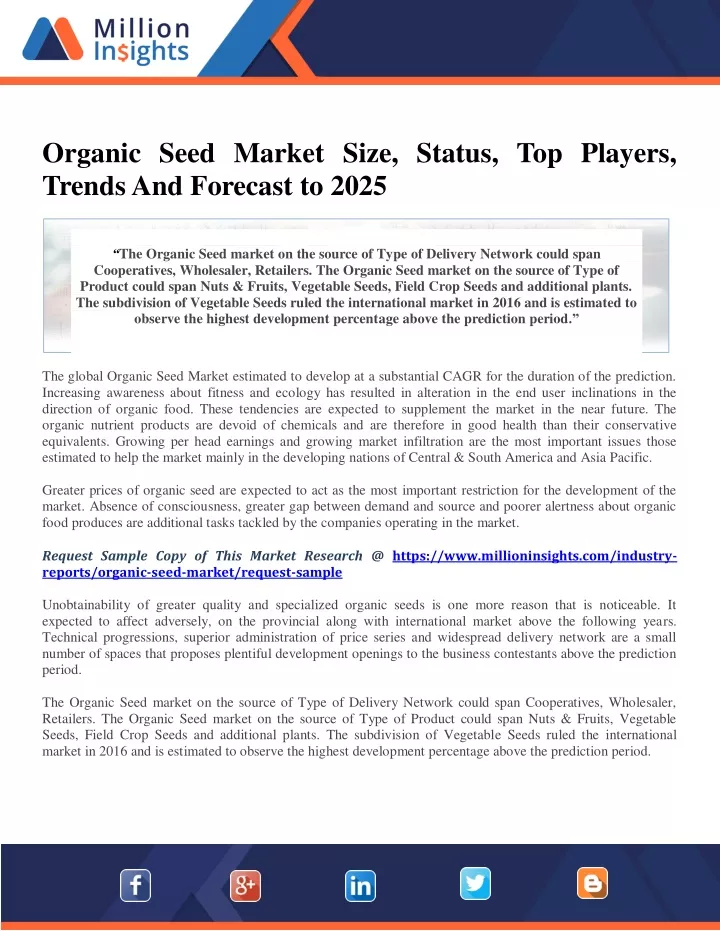 organic seed market size status top players