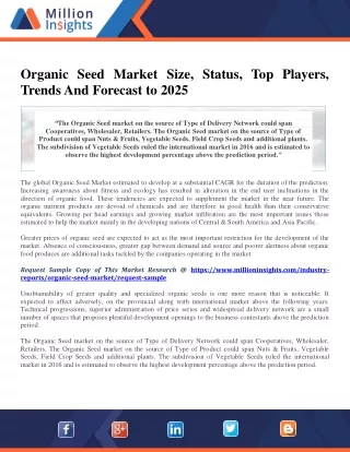 Organic Seed Market Size, Status, Top Players, Trends And Forecast to 2025