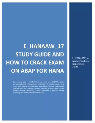 e hanaaw 17 study guide and how to crack exam