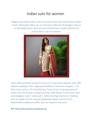 Indian suits for women
