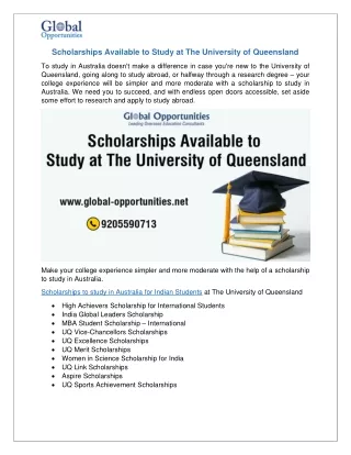 scholarships available to study at the university