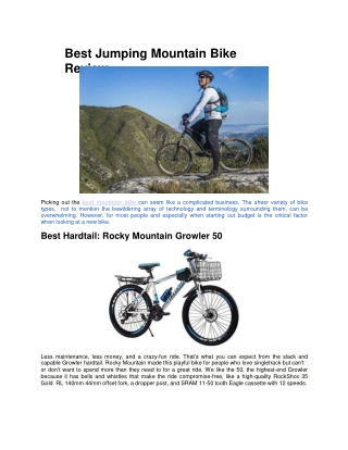 Best Jumping Mountain Bike Review
