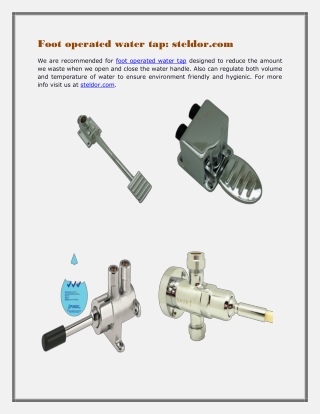 Foot operated water tap