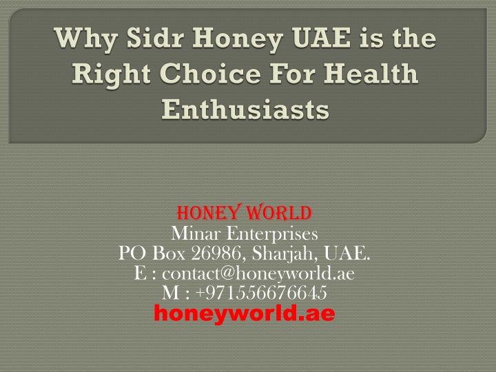 why sidr honey uae is the right choice for health enthusiasts