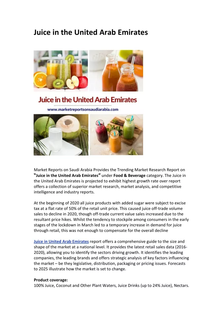 juice in the united arab emirates