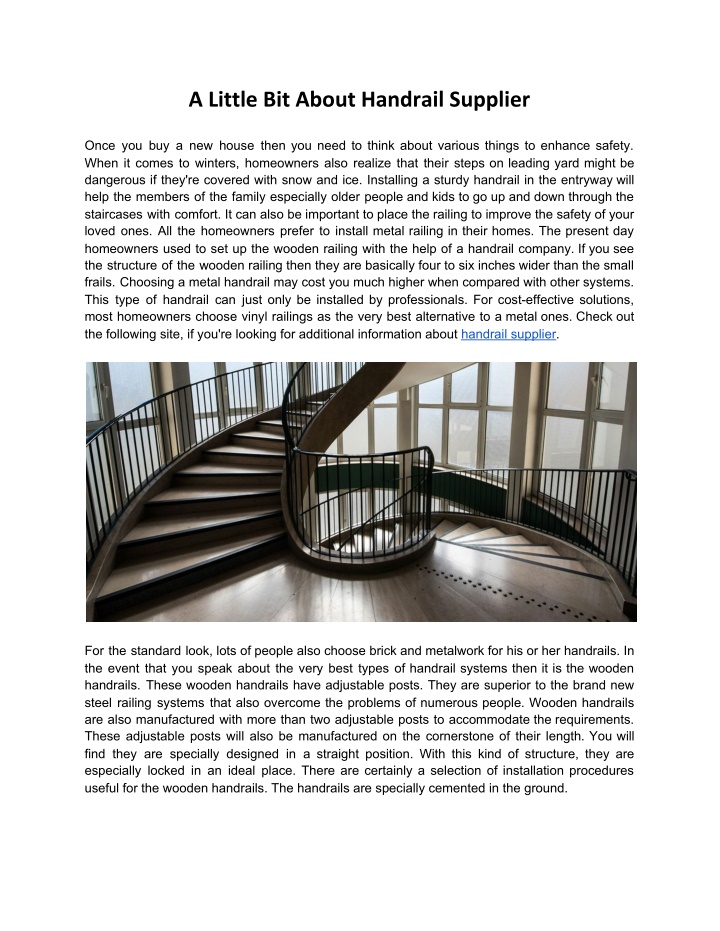 a little bit about handrail supplier