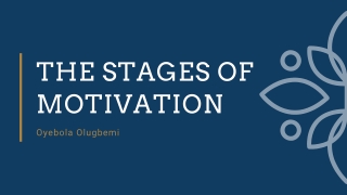 The Main Elements Of Motivation | Oyebola Olugbemi