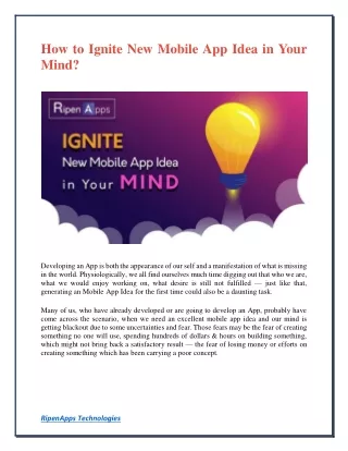 how to ignite new mobile app idea in your mind