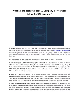 what are the best practices seo company