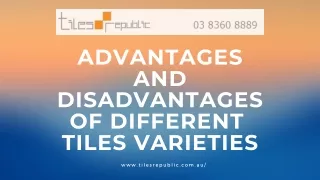 The Different Types of Tiles In Melbourne