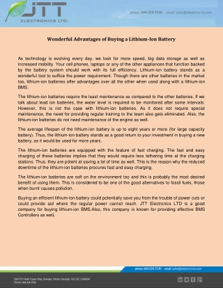 wonderful advantages of buying a lithium