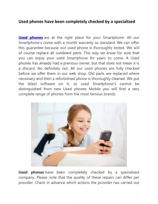 used phones have been completely checked