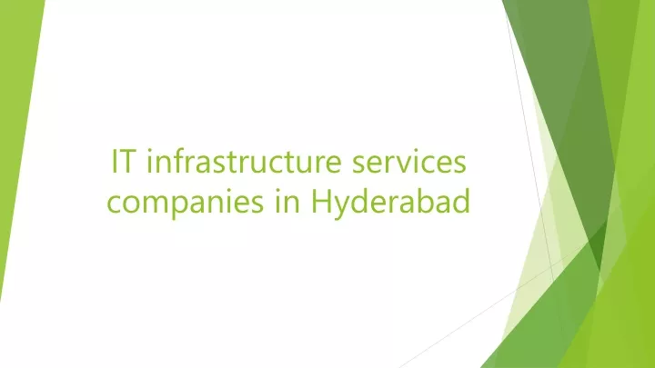it infrastructure services companies in h yderabad