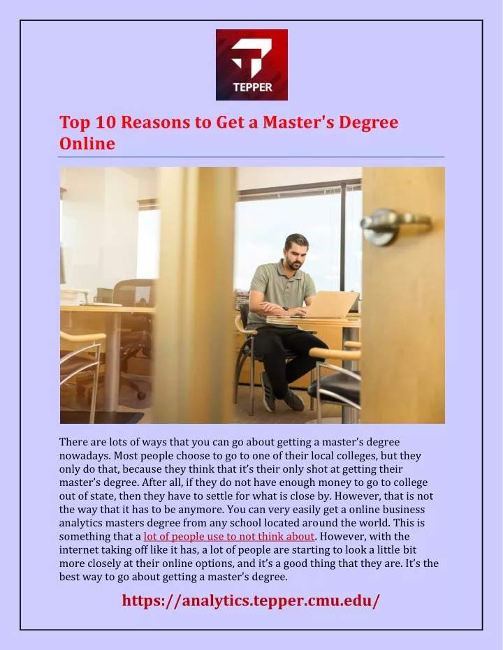 top 10 reasons to get a master s degree online