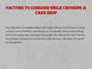 factors to consider while choosing a factors