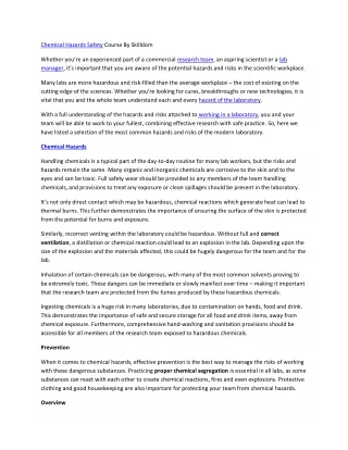 chemical hazards safety course by skilldom