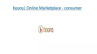 boons online marketplace consumer