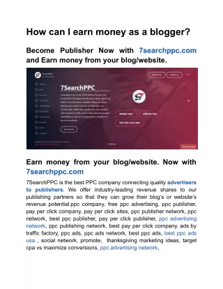 how can i earn money as a blogger
