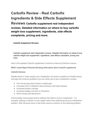 carbofix review real carbofix ingredients side