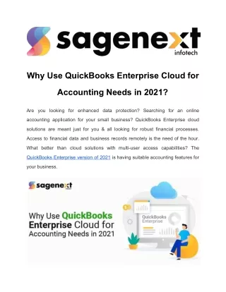 Why Use QuickBooks Enterprise Cloud for Accounting Needs in 2021?