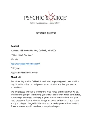 Psychic in Caldwell