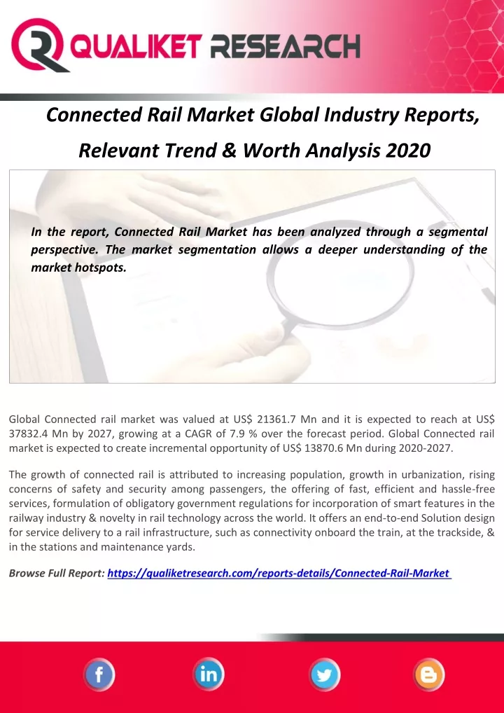 connected rail market global industry reports