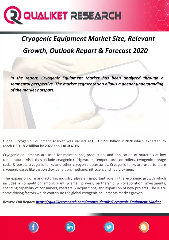 cryogenic equipment market size relevant
