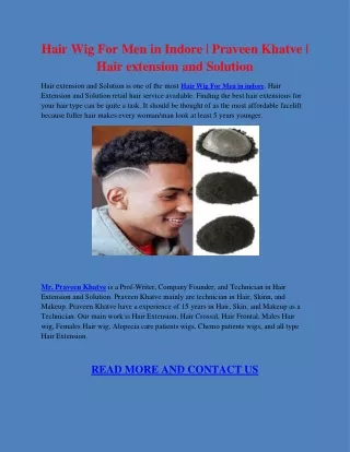 Hair Wig For Men in Indore | Praveen Khatve | Hair extension and Solution