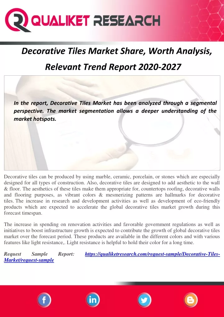 decorative tiles market share worth analysis