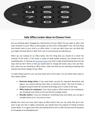 safe office locker ideas to choose from
