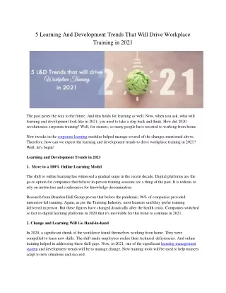 5 learning and development trends that will drive