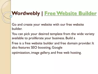 wordwebly free website builder