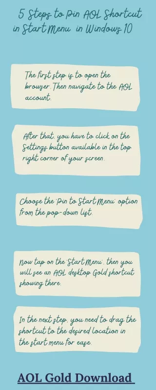 5 Steps to Pin AOL Shortcut in Start Menu  in Windows 10