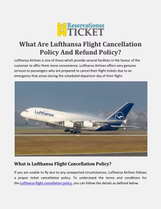 what are lufthansa flight cancellation policy