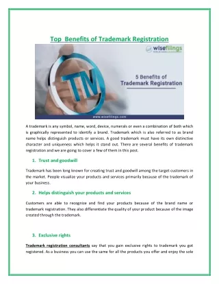 Top 5 Benefits of Trademark Registration