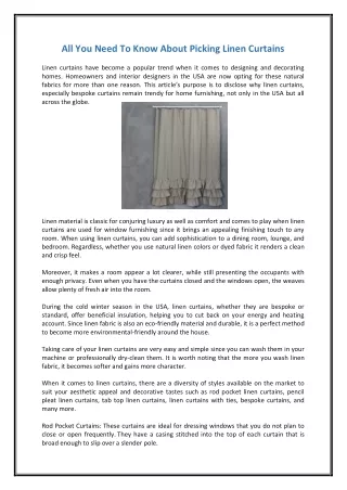 all you need to know about picking linen curtains