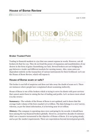 house of borse review