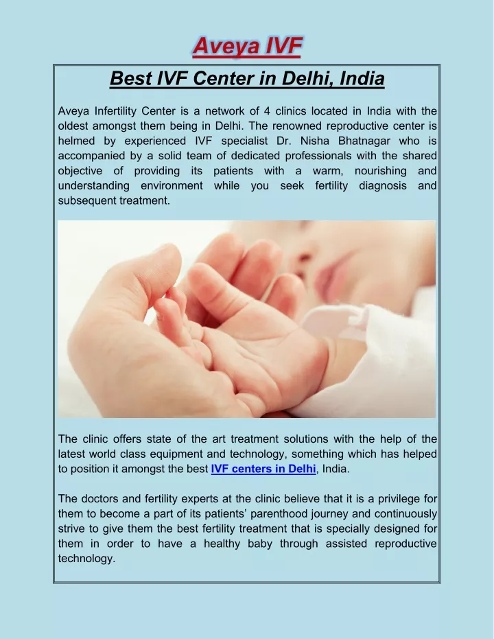 Ppt Best Ivf Center In Delhi Aveya Ivf Powerpoint Presentation Free Download Id10357146 