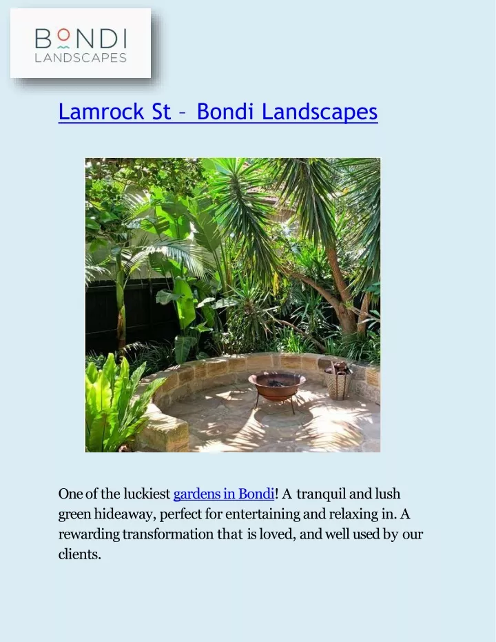 lamrock st bondi landscapes