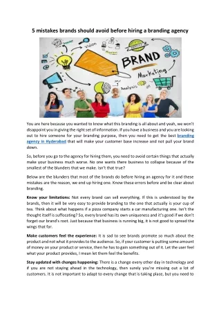 5 mistakes brands should avoid before hiring